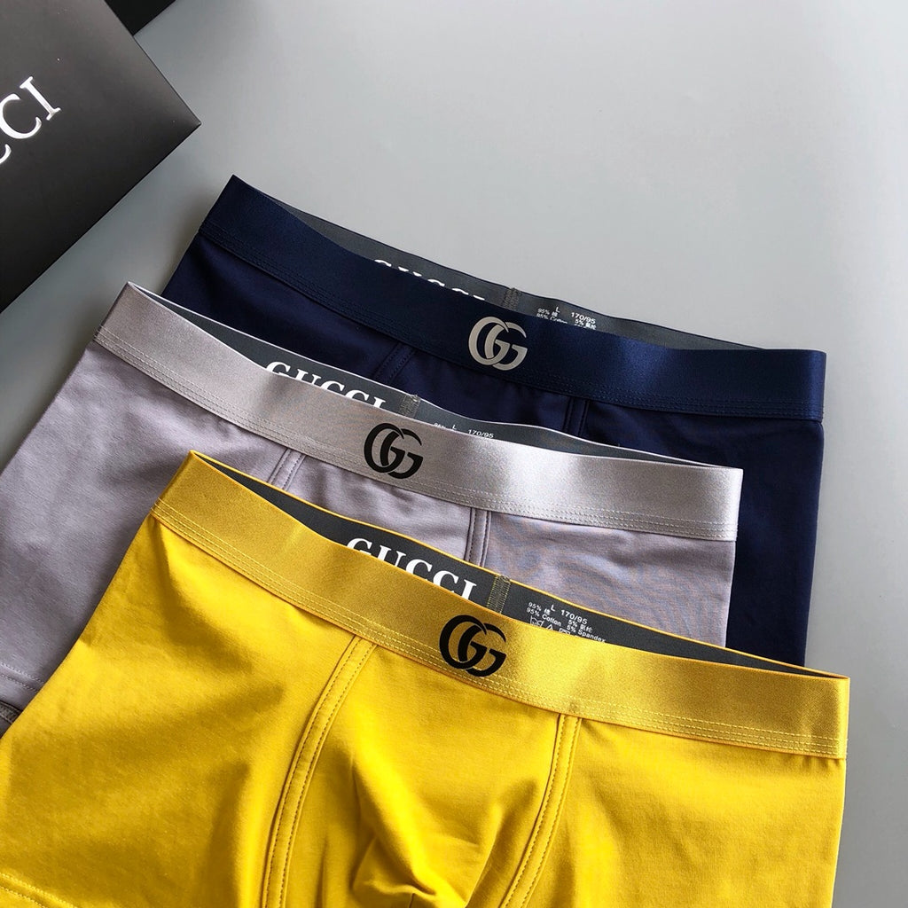 Gucci Cotton-Blend Logo Detail Men's Boxer Briefs - 3-Piece Box