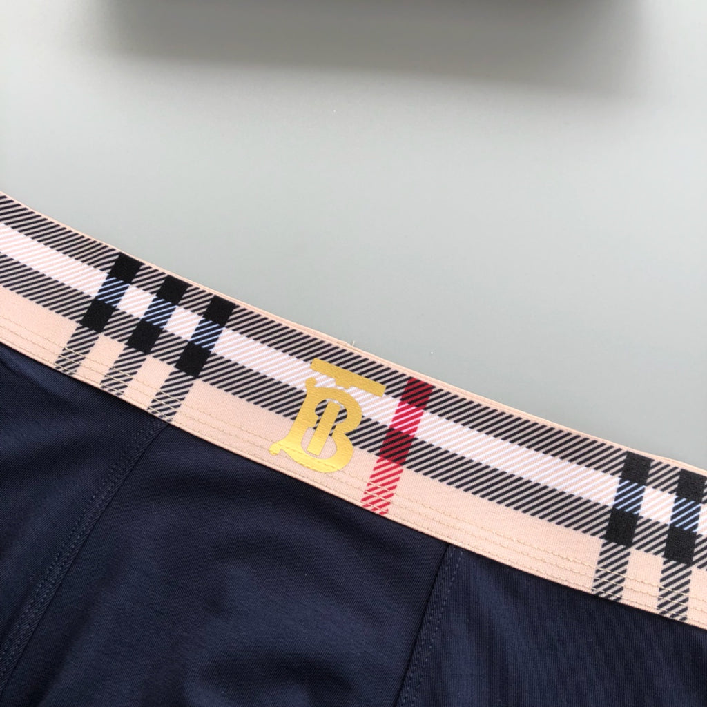 Burberry Check-Inspired Waistbands And Horse Details Men's Boxer Briefs - 3-Piece Box