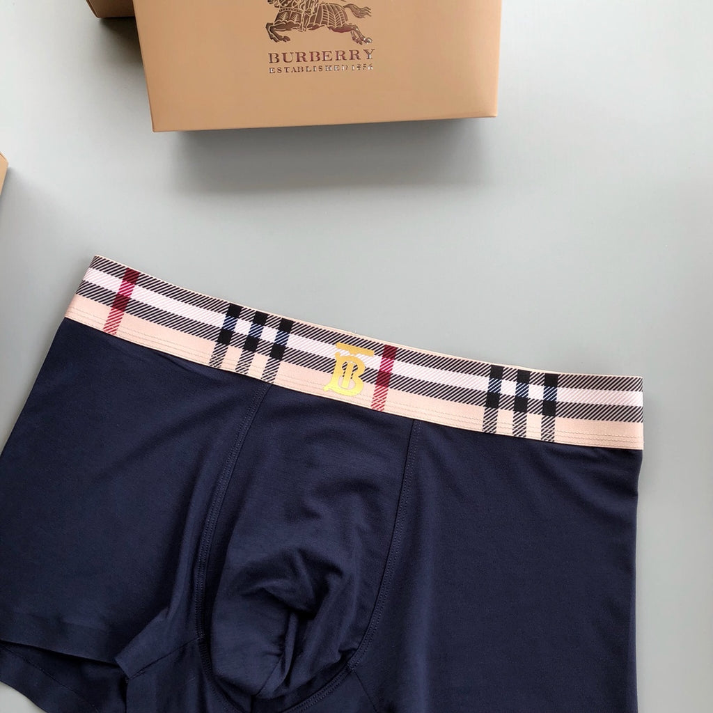 Burberry Check-Inspired Waistbands And Horse Details Men's Boxer Briefs - 3-Piece Box