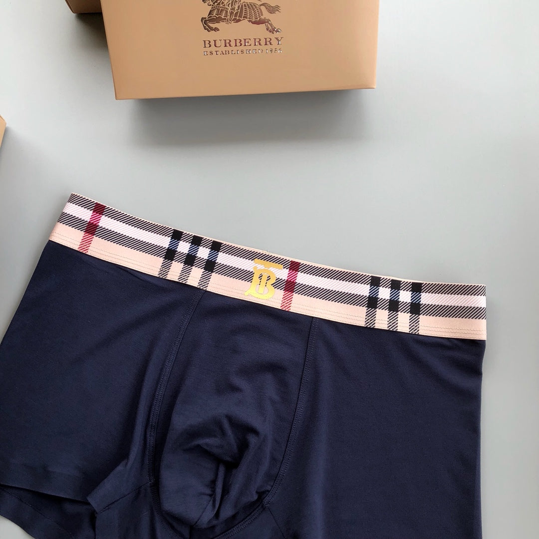 Burberry Check-Inspired Waistbands And Horse Details Men's Boxer Briefs - 3-Piece Box