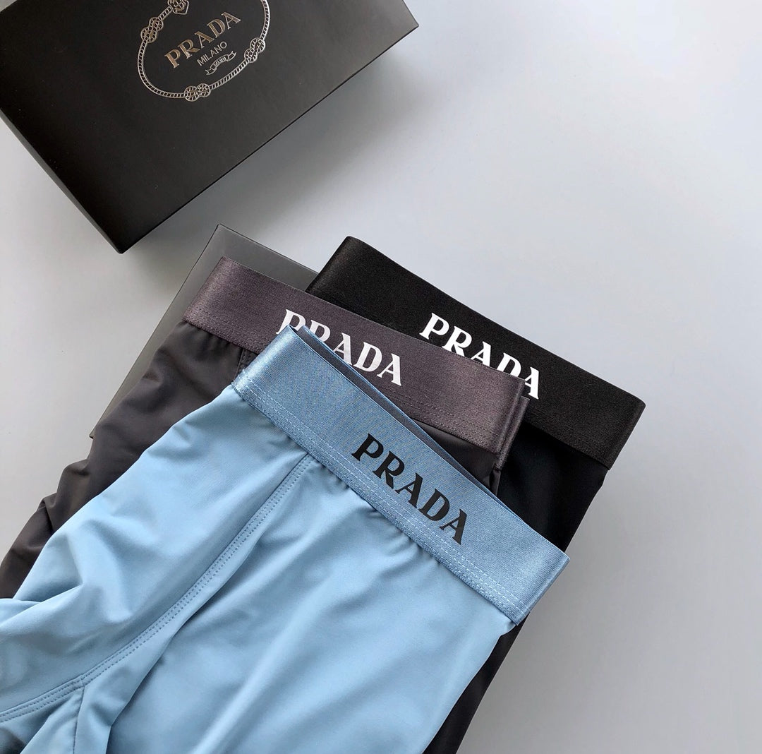 Prada Clean Logo Waistbands Men's Boxer Briefs - 3-Piece Box