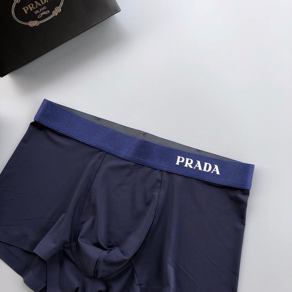 Prada Clean Logo Waistbands Men's Boxer Briefs - 3-Piece Box