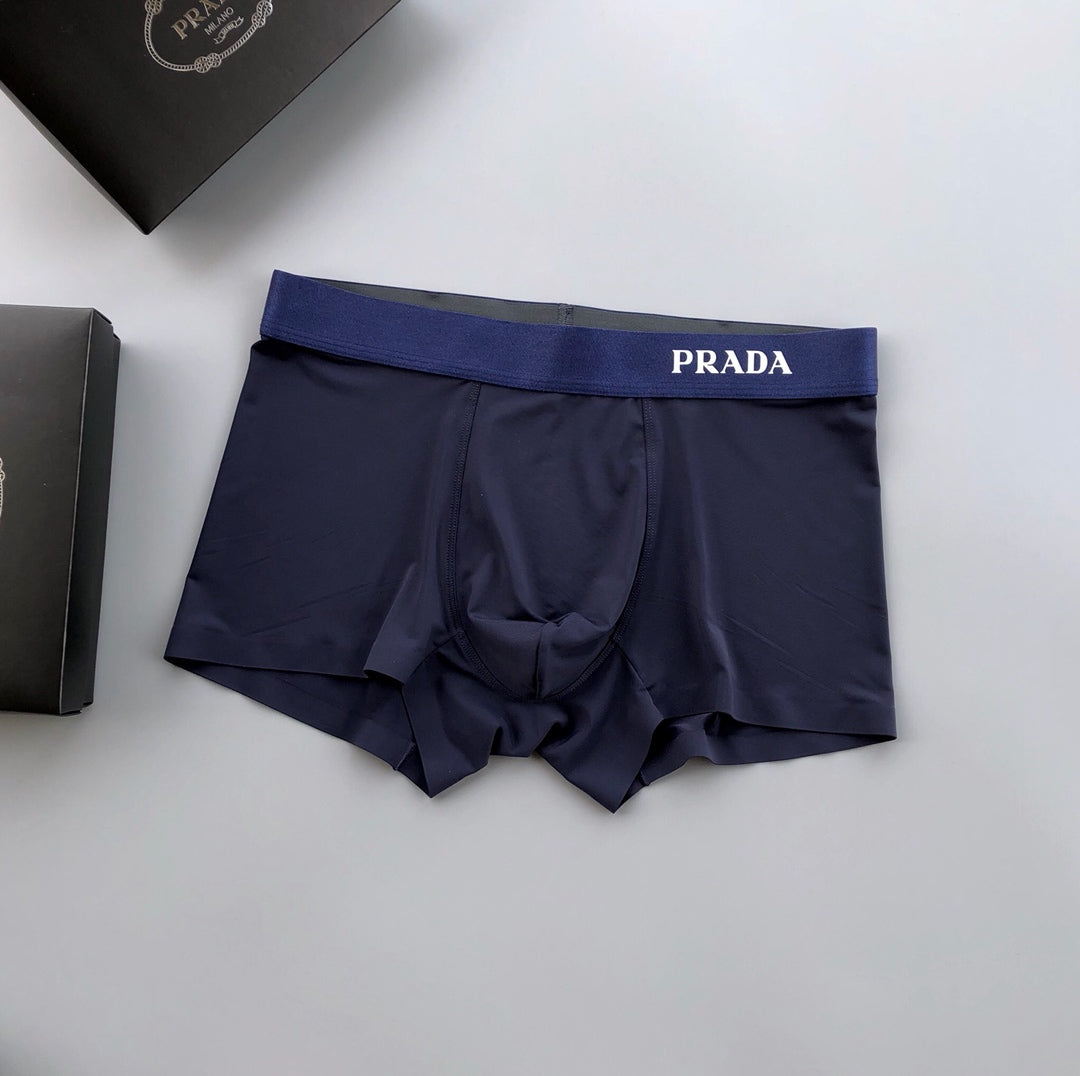 Prada Visible Branded Waistband Or Emblem Details Men's Boxer Briefs - 3-Piece Box