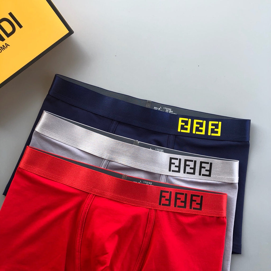 Fendi Cotton Men's Boxer Briefs - 3-Piece Box