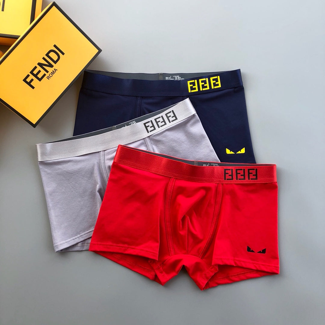 Fendi Cotton Men's Boxer Briefs - 3-Piece Box