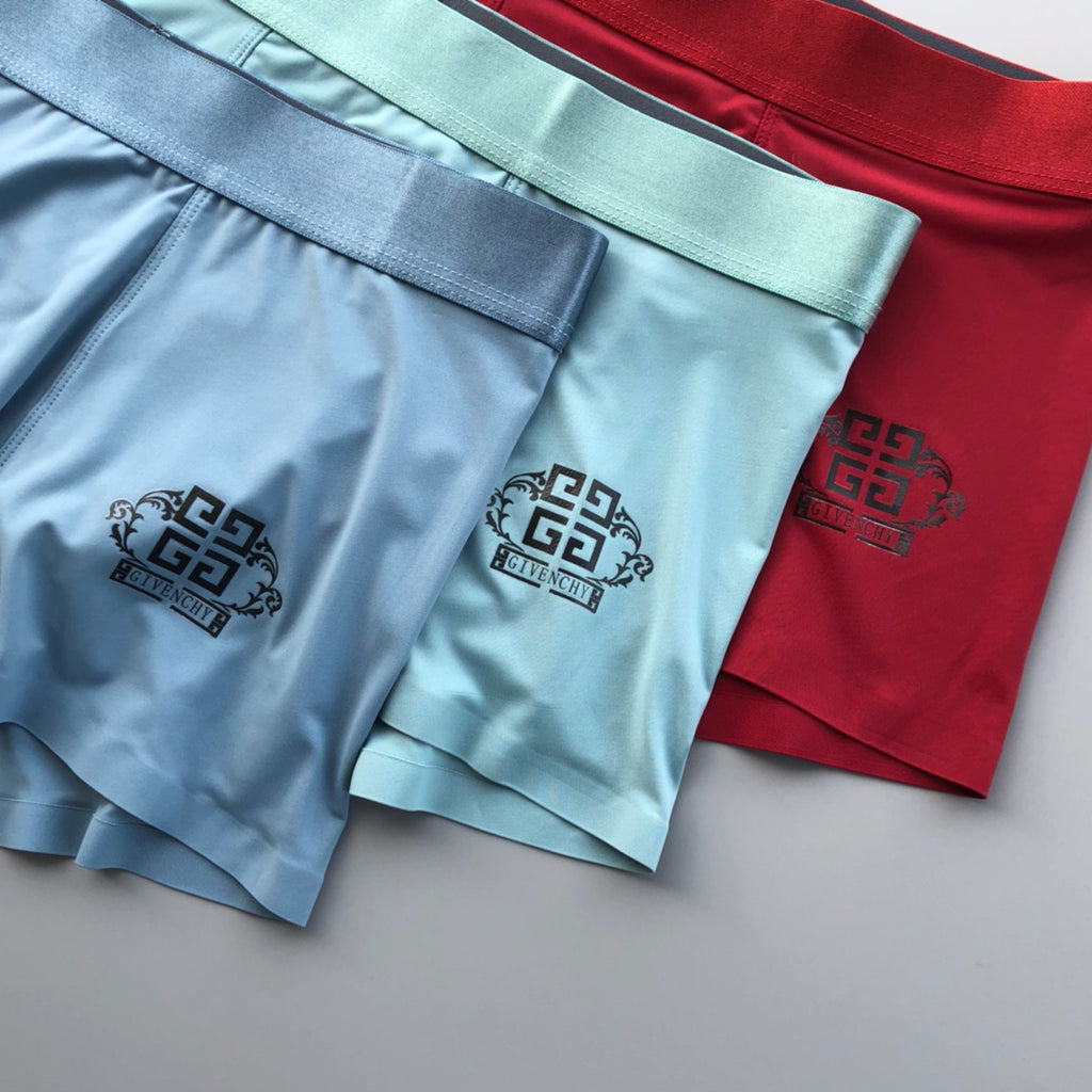 Givenchy Visible Colour, Waistband And Emblem Details Men's Boxer Briefs - 3-Piece Box