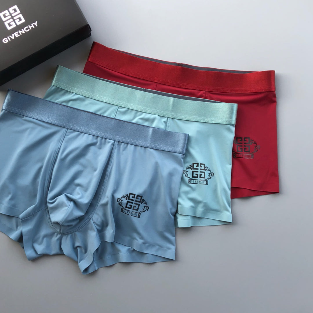 Givenchy Visible Colour, Waistband And Emblem Details Men's Boxer Briefs - 3-Piece Box