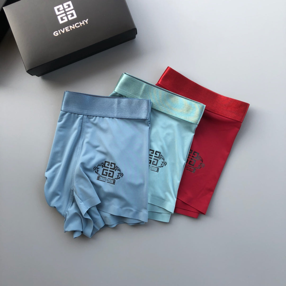 Givenchy Visible Colour, Waistband And Emblem Details Men's Boxer Briefs - 3-Piece Box