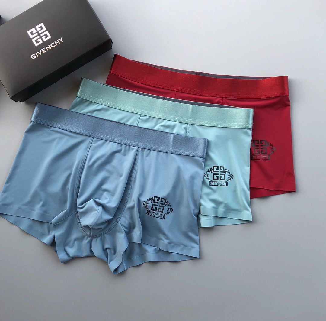 Givenchy Visible Colour, Waistband And Emblem Details Men's Boxer Briefs - 3-Piece Box