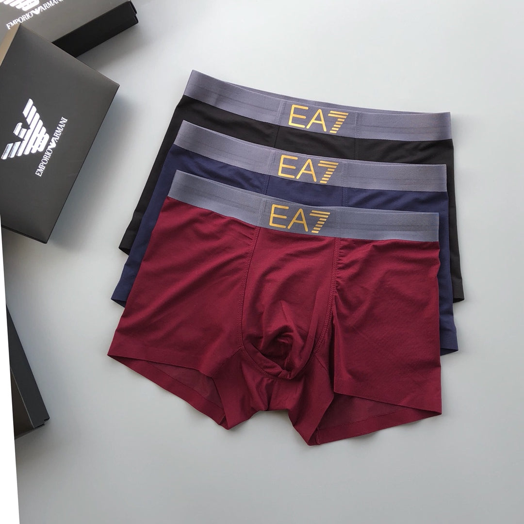 Armani Visible Branded Waistband Or Emblem Details Men's Boxer Briefs - 3-Piece Box