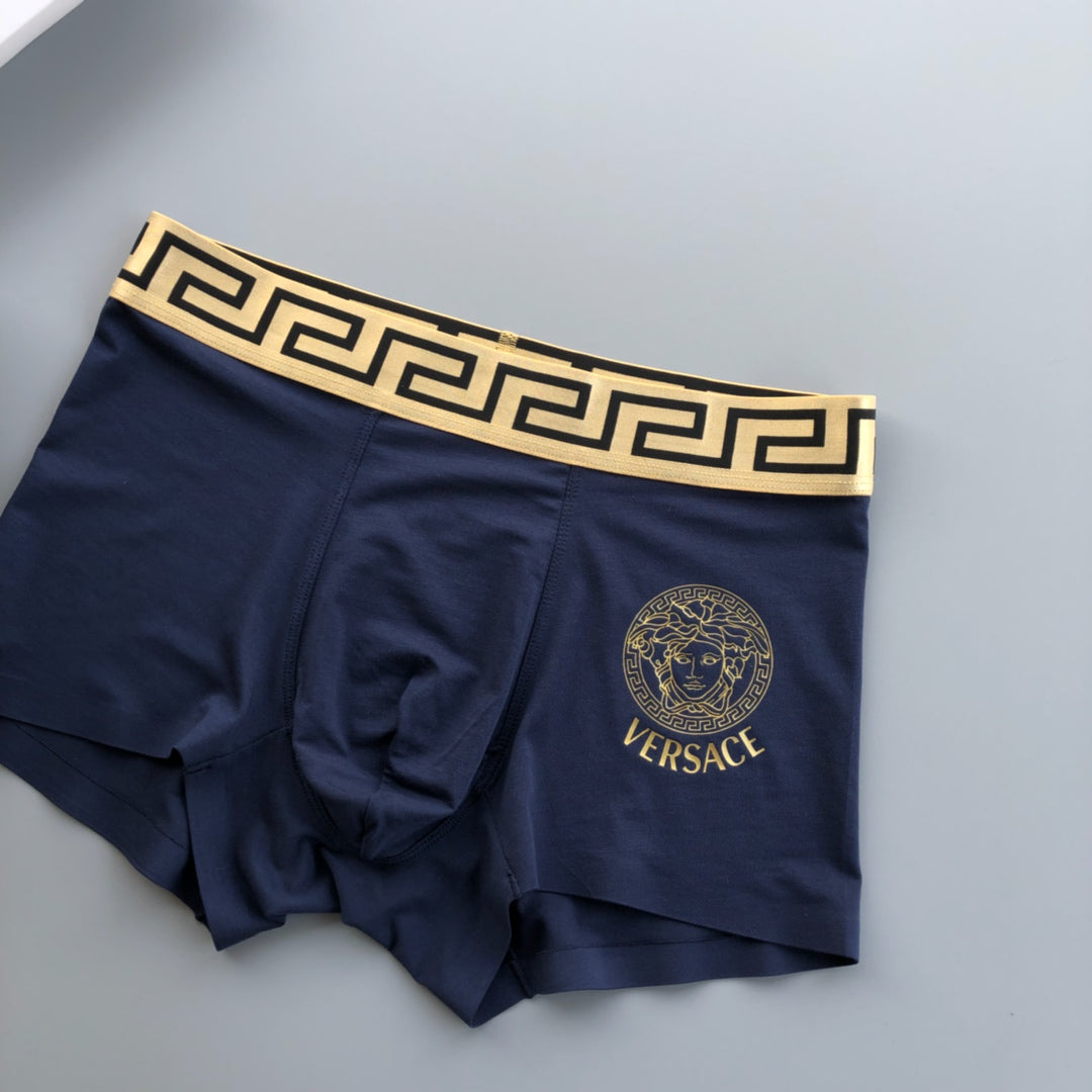 Versace Greek-Key Waistbands And Medallion Details Men's Boxer Briefs - 3-Piece Box