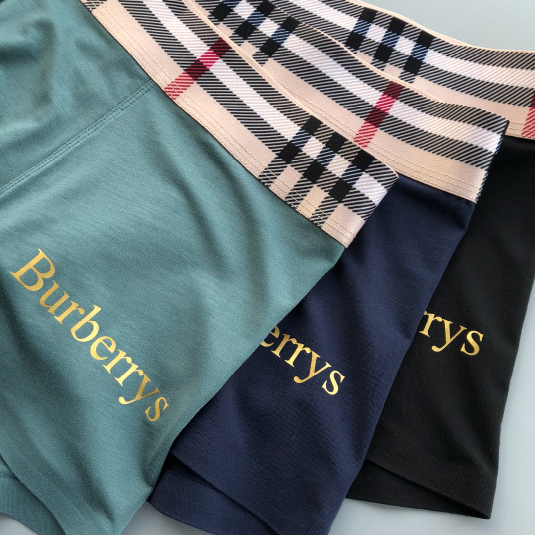 Burberry Check-Inspired Waistbands Men's Boxer Briefs - 3-Piece Box