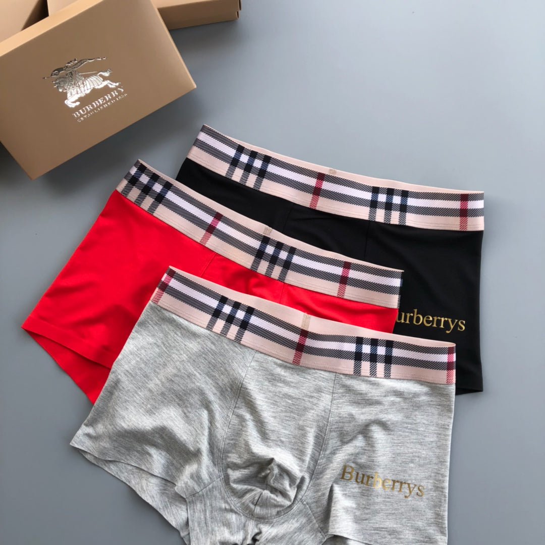 Burberry Check Waistband Boxer Briefs 3-Piece Box Collection