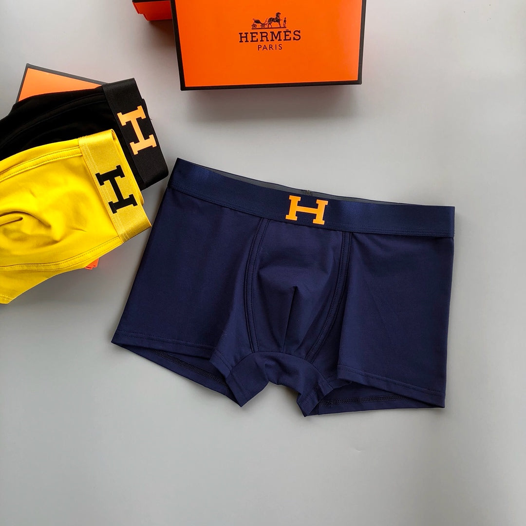 Hermes Contrast H Details Men's Boxer Briefs - 3-Piece Box
