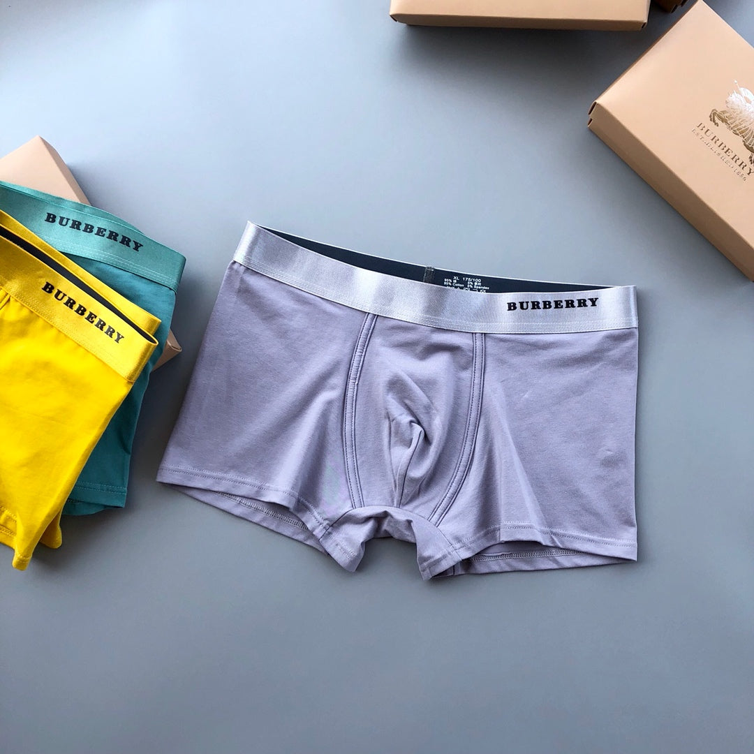 Burberry Visible Branded Waistband Or Emblem Details Men's Boxer Briefs - 3-Piece Box