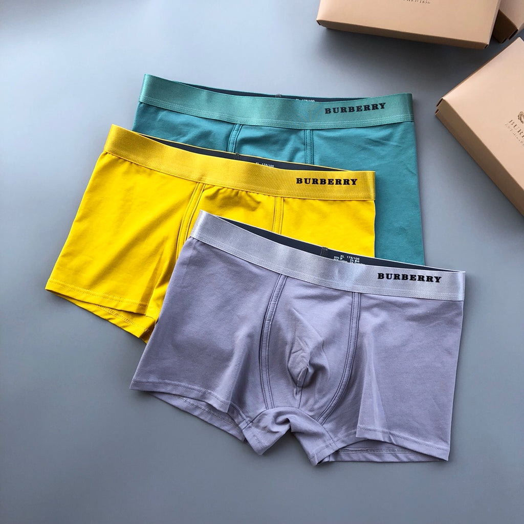 Burberry Visible Branded Waistband Or Emblem Details Men's Boxer Briefs - 3-Piece Box