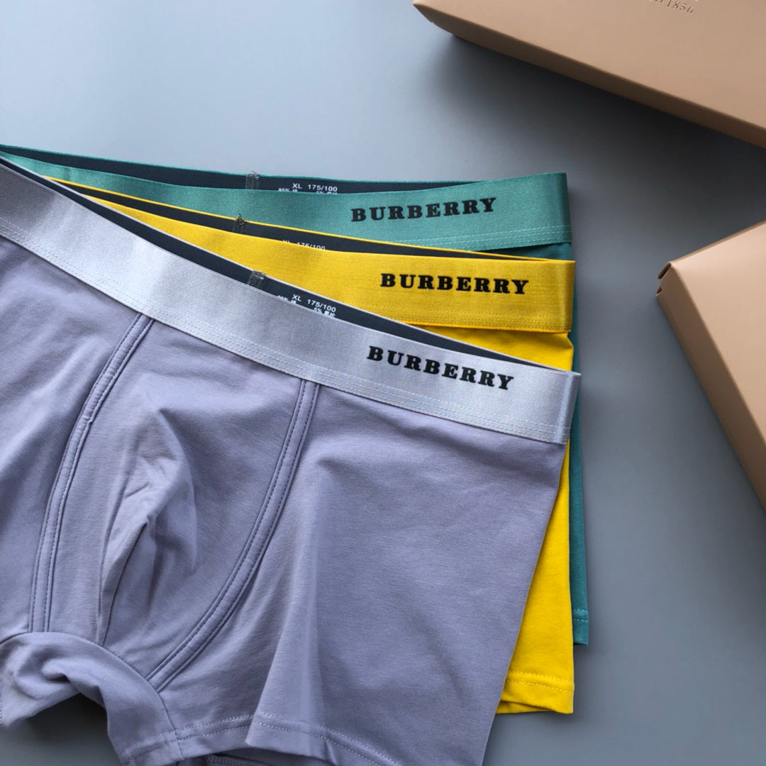 Burberry Visible Branded Waistband Or Emblem Details Men's Boxer Briefs - 3-Piece Box
