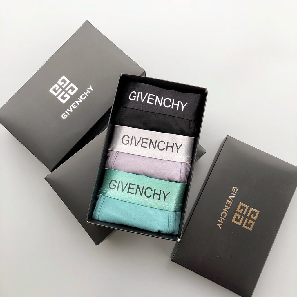 Givenchy Visible Waistband, Colour And Emblem Details Men's Boxer Briefs - 3-Piece Box