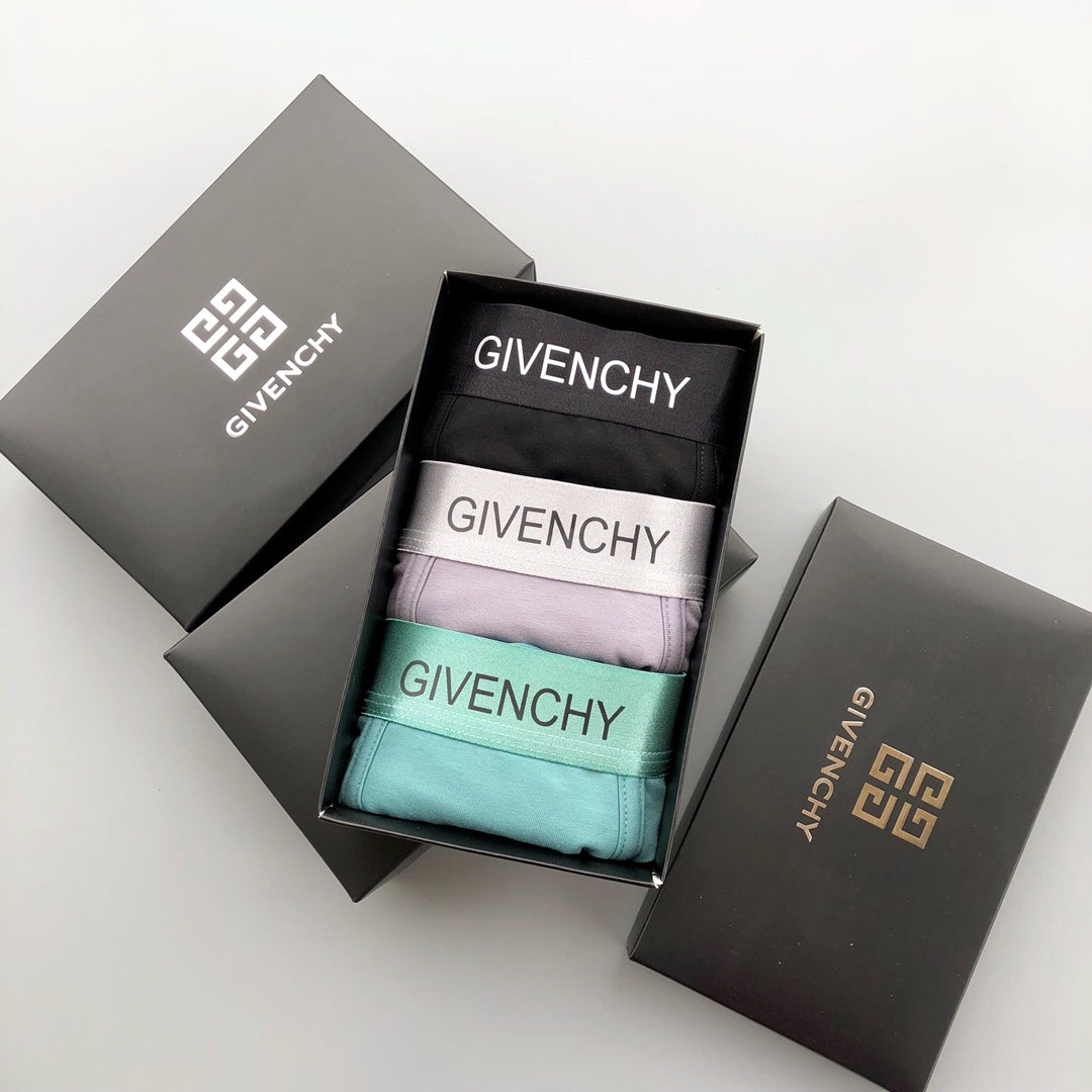 Givenchy Visible Waistband, Colour And Emblem Details Men's Boxer Briefs - 3-Piece Box