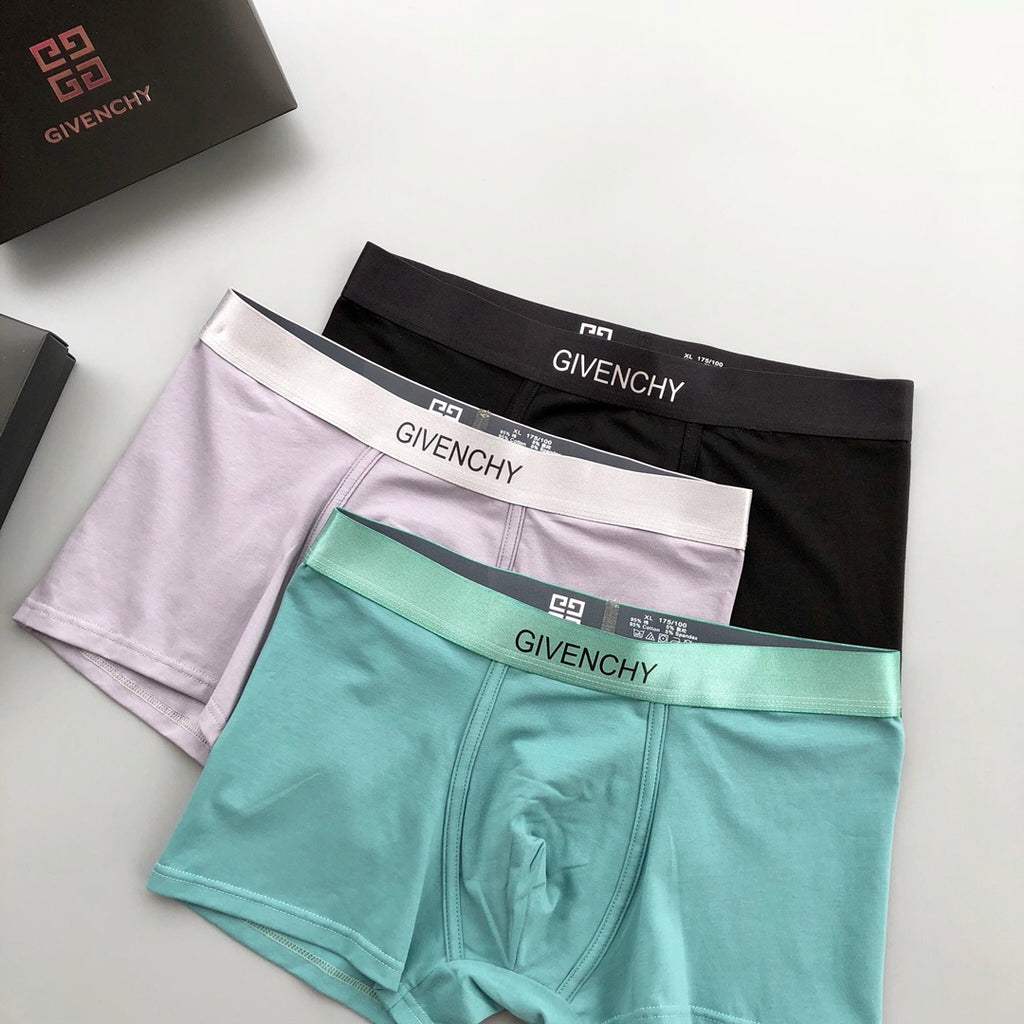 Givenchy Visible All-Over Pattern And Logo Details Men's Boxer Briefs - 3-Piece Box