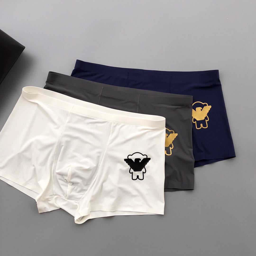 Armani Silk Character Detail Men's Boxer Briefs - 3-Piece Box
