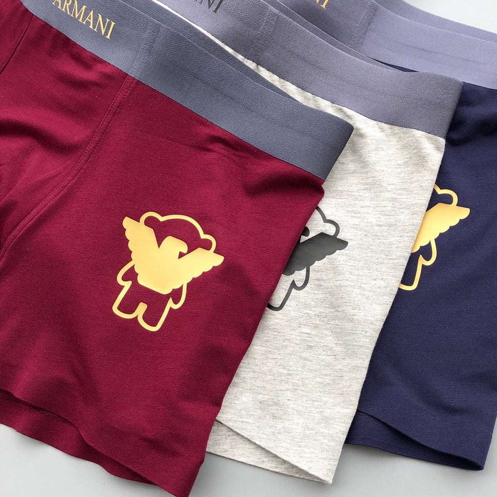 Armani Small Bear Graphics Men's Boxer Briefs - 3-Piece Box