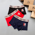 Burberry Red and Navy Boxer Briefs 3-Piece Box Collection