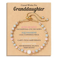 Crystal Wishes for Granddaughter Bracelet | Rose Quartz Aquamarine Moonstone | Gold Adjustable | Meaningful Gift