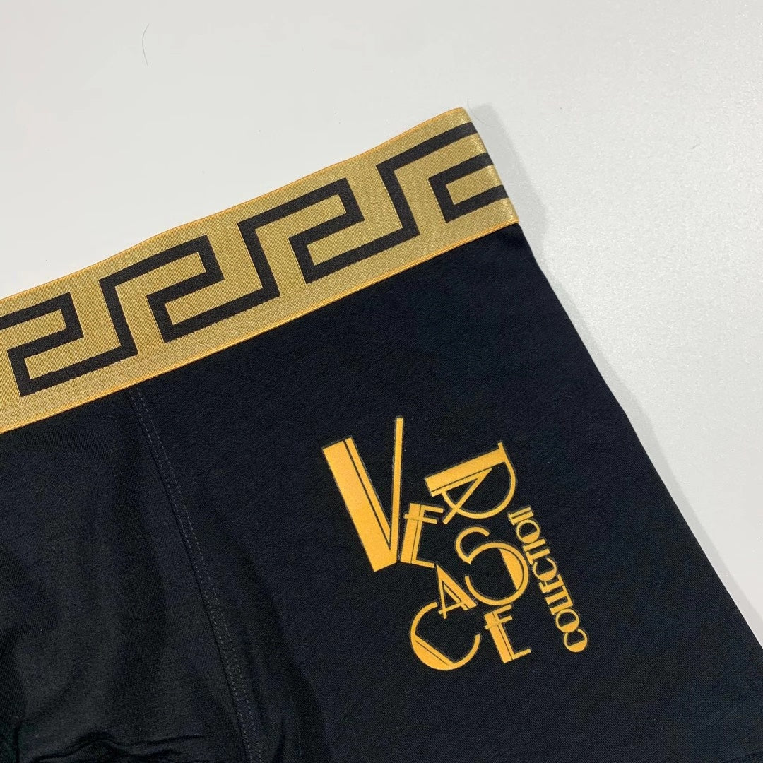 Versace Gold Graphic Men's Trunk Underwear - 3-Piece Box