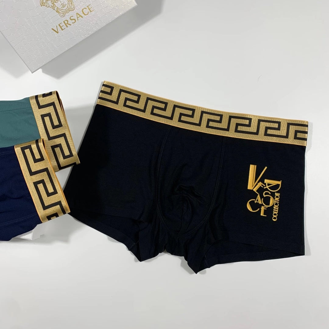 Versace Greek-Key Waistbands Men's Boxer Briefs - 3-Piece Box