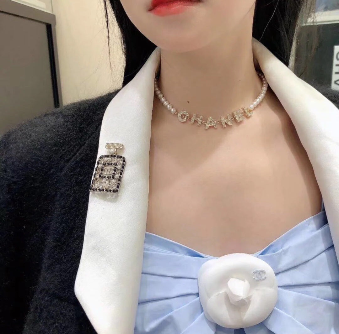 Letter Pearl-Detail Pendant Necklace – Pearl Detail main product view
