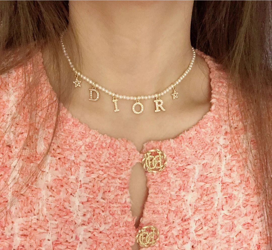 Pearl-Style Motif Pendant Necklace in Polished Metal-Tone with Pearl-Style Detail – Design 005 styled view