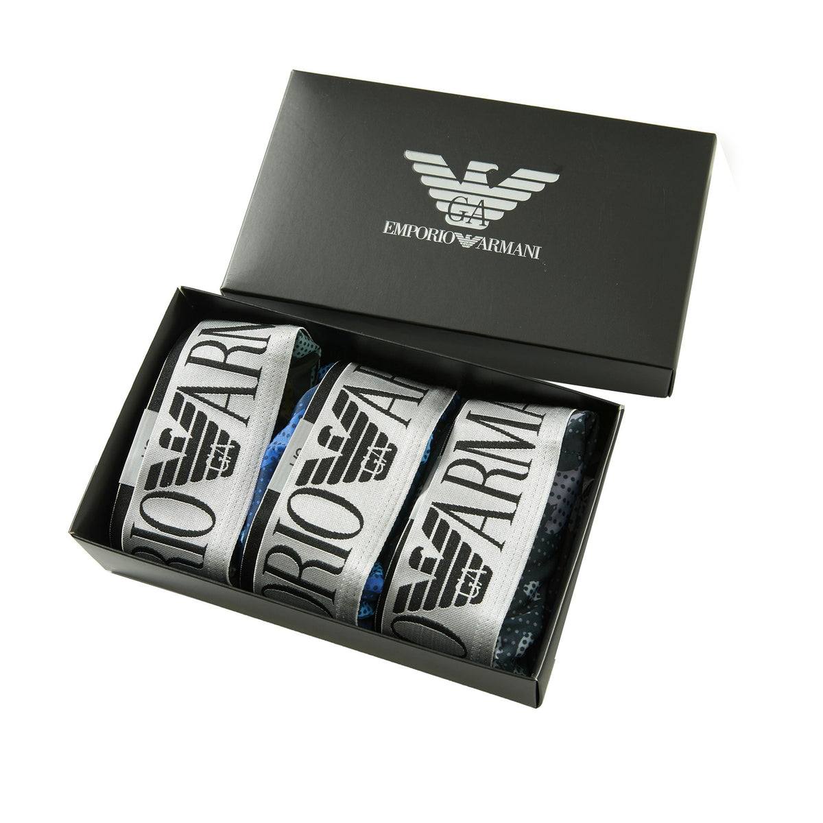 Armani Broad Logo Waistbands Men's Boxer Briefs - 3-Piece Box