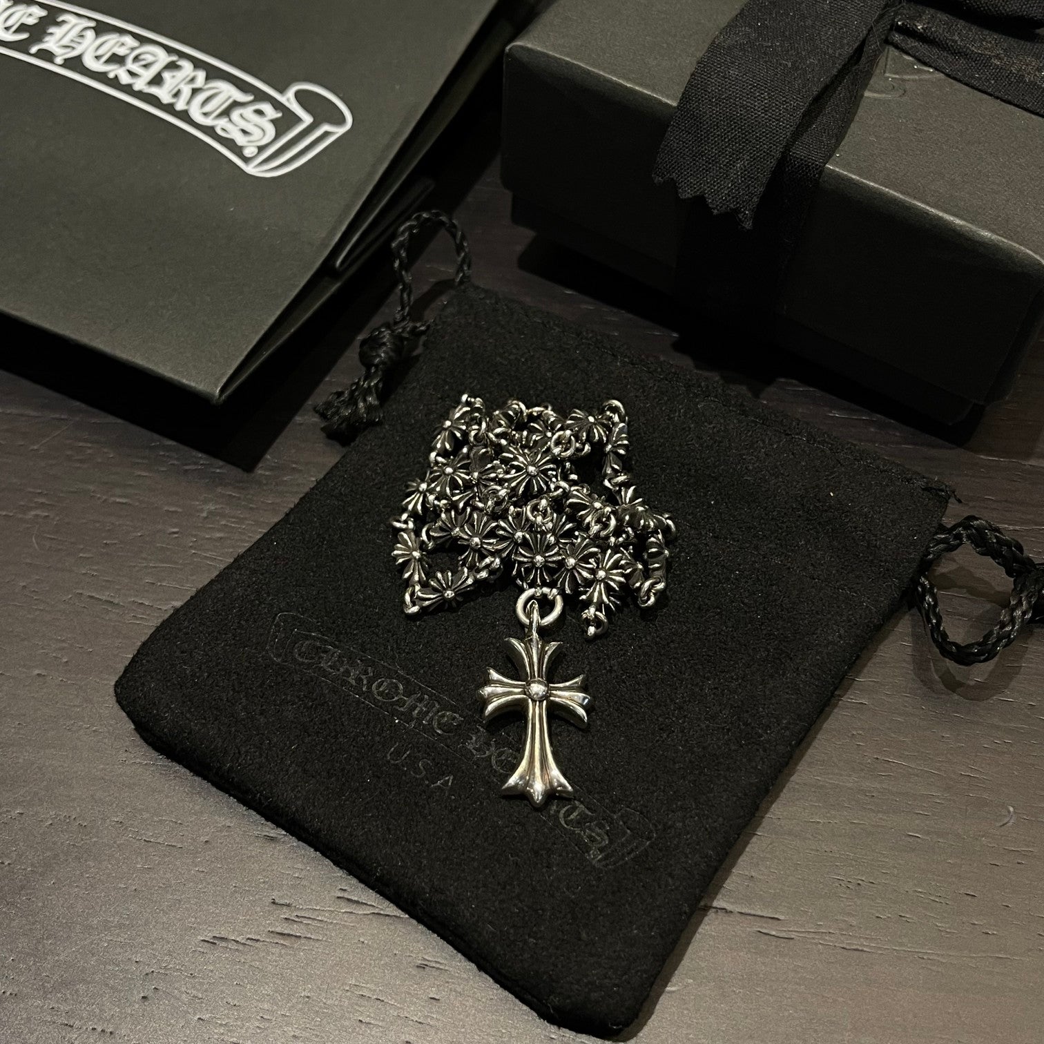 Cross Pendant Necklace in Antique Silver-Tone – Design 16 styled product view