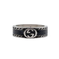 Double-G Emblem Statement Ring in Polished Metal-Tone – Vintage Detail main product view