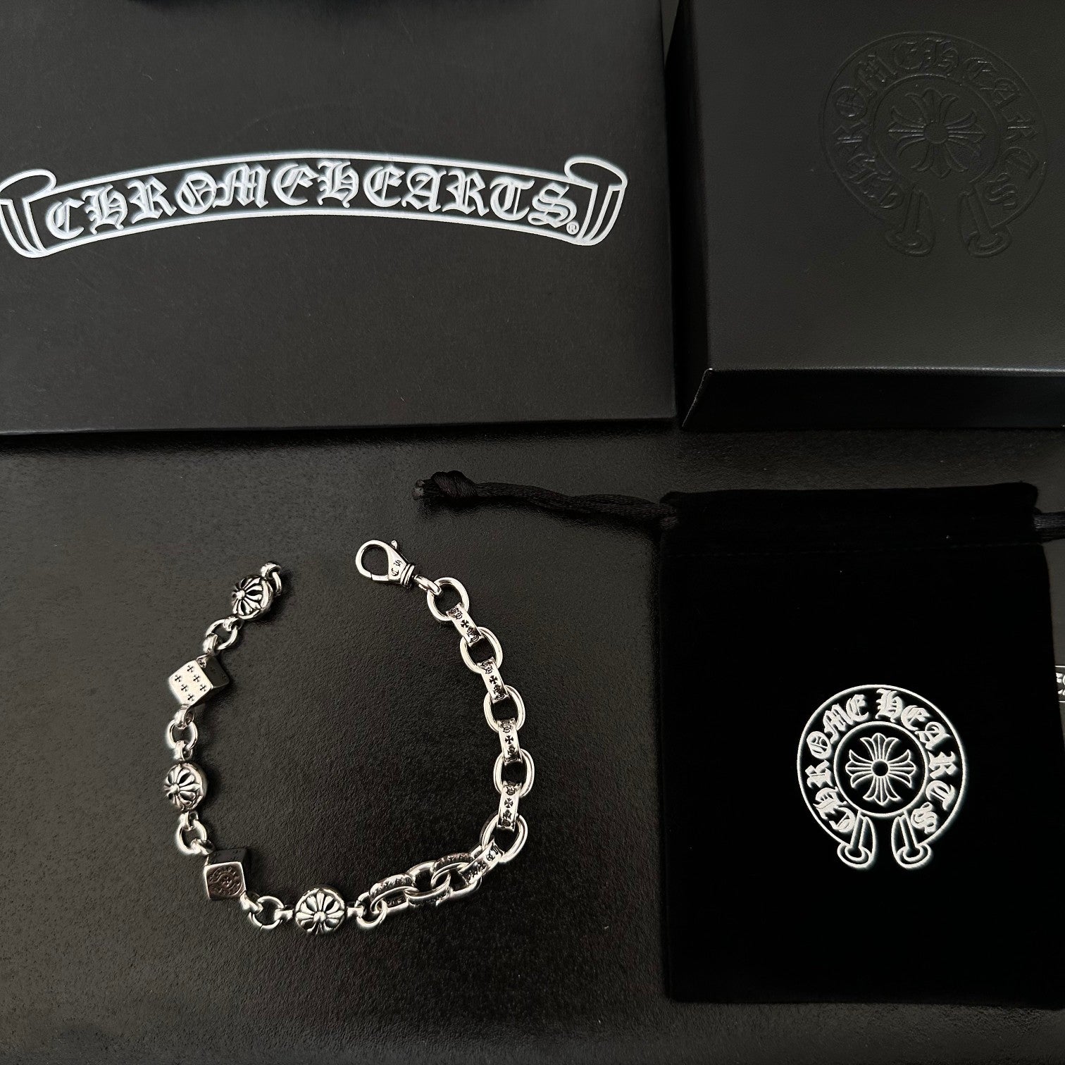 Letter Bracelet in Polished Metal-Tone – Design 004 front product view