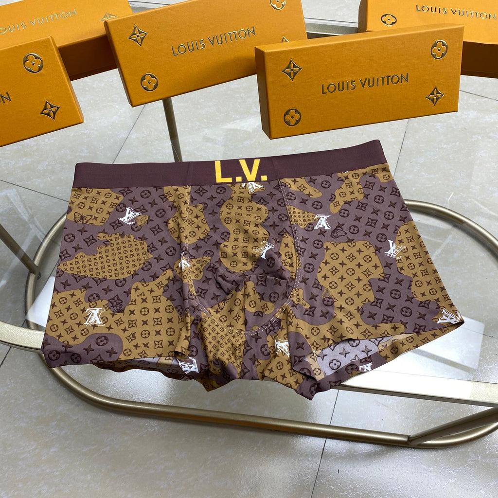 Louis Vuitton Visible Branded Waistband Or Emblem Details Men's Boxer Briefs - 3-Piece Box
