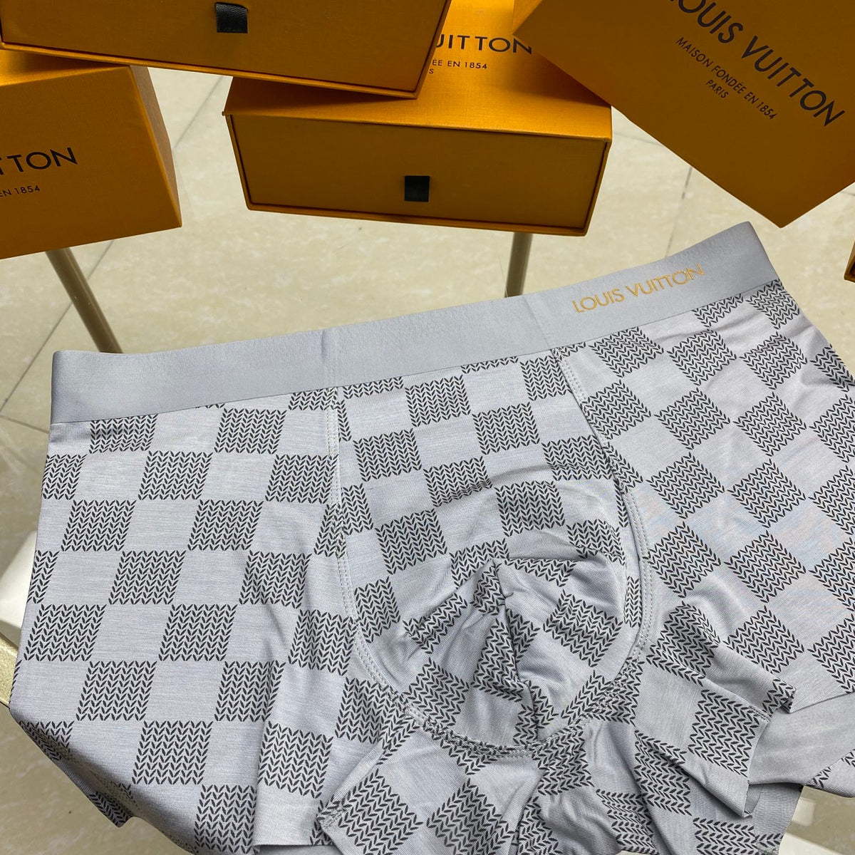Louis Vuitton Checkerboard Boxer Briefs 3-Piece Box Collection