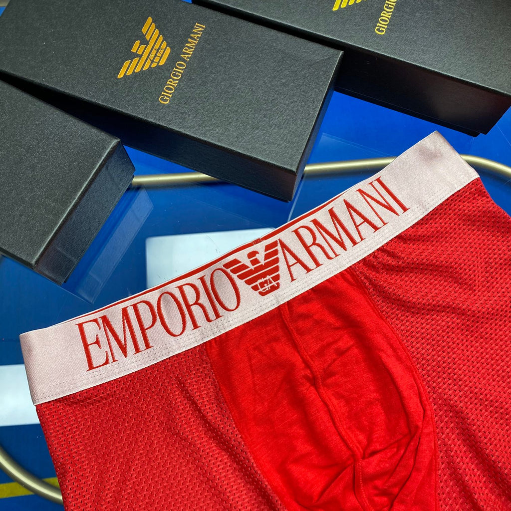 Armani Modal Oversized Contrast Waistbands Men's Boxer Briefs - 3-Piece Box