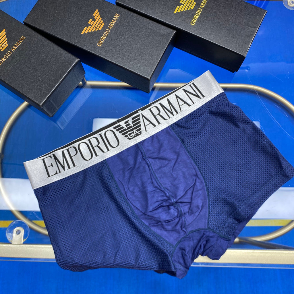 Armani Modal Oversized Contrast Waistbands Men's Boxer Briefs - 3-Piece Box