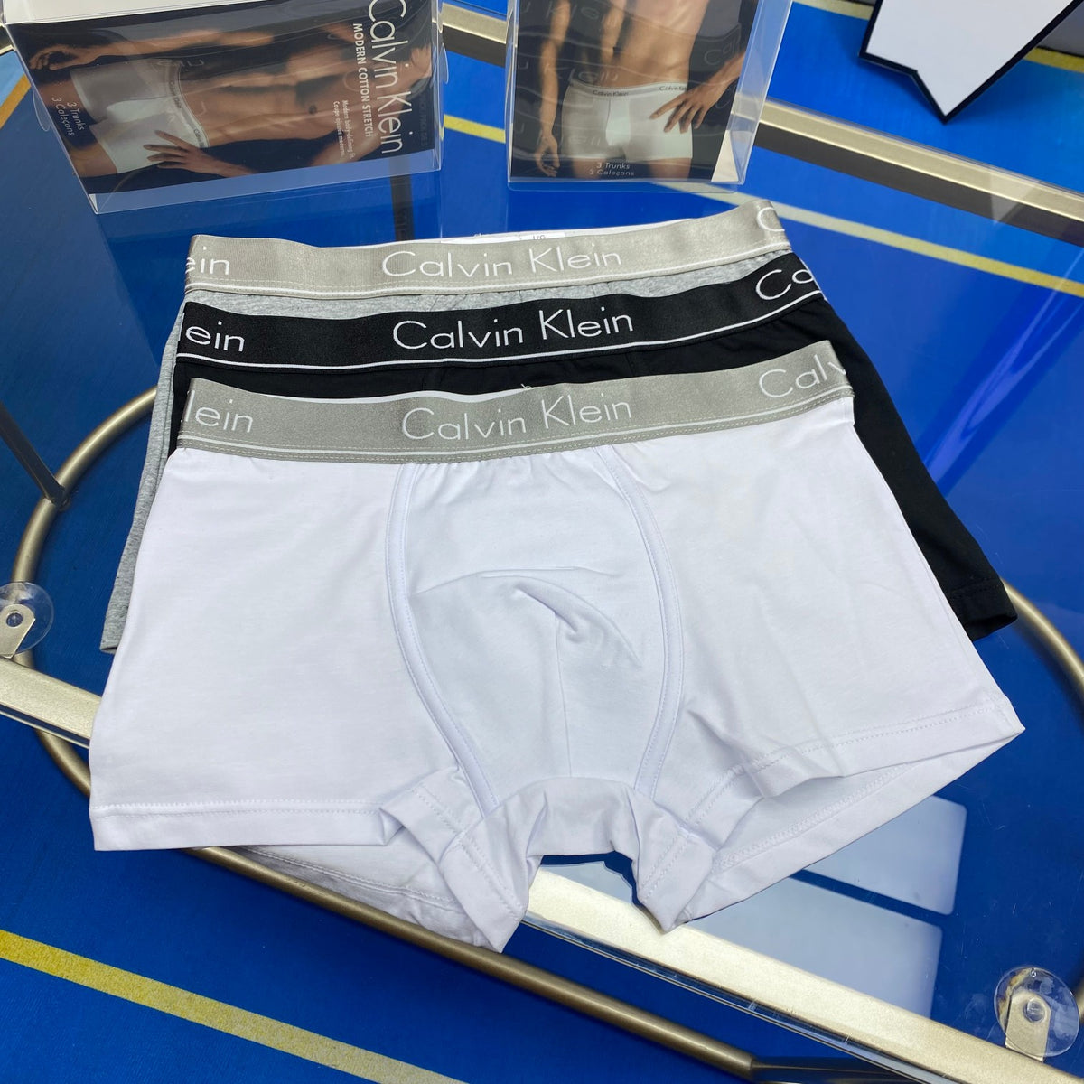 Calvin Klein Cotton Tonal Logo Waistbands Men's Boxer Briefs - 3-Piece Box