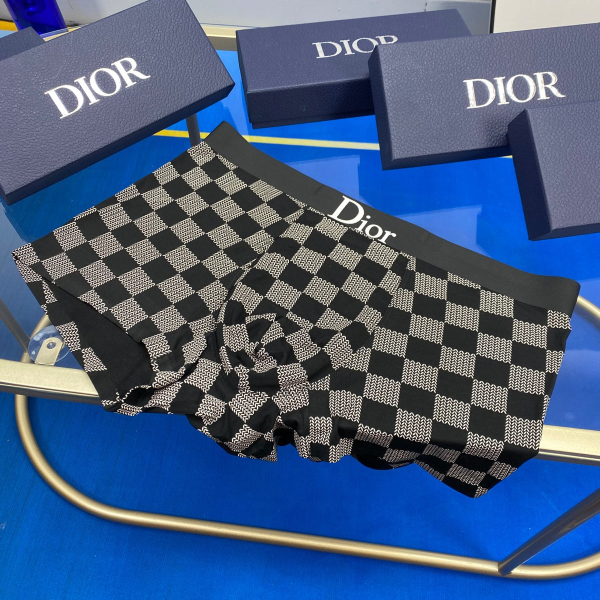 Dior Cotton Contrast Waistbands Men's Boxer Briefs - 3-Piece Box