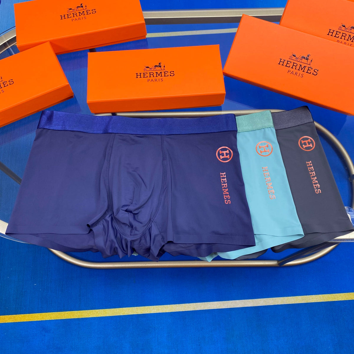 Hermes Ice-Silk Men's Boxer Briefs - 3-Piece Box