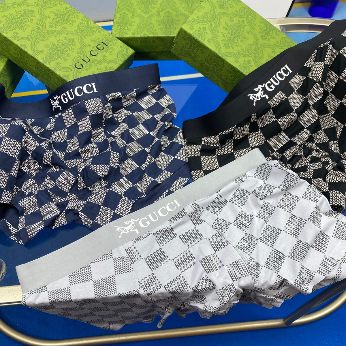 Gucci Visible Branded Waistband Or Emblem Details Men's Boxer Briefs - 3-Piece Box