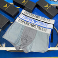 Armani Modal Oversized Contrast Waistbands Men's Boxer Briefs - 3-Piece Box