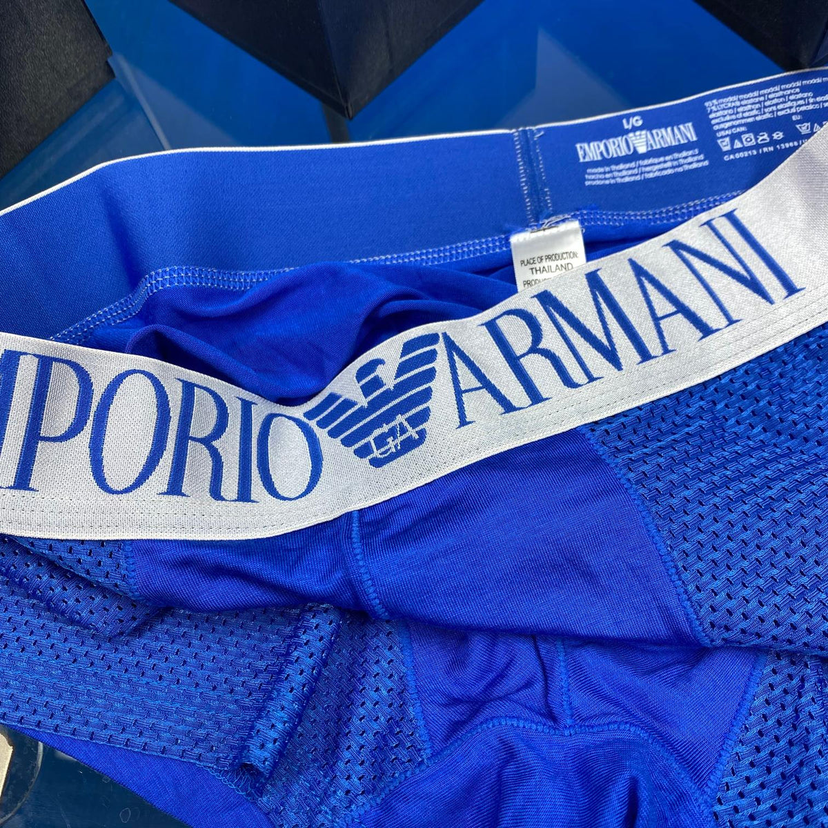 Armani Modal Oversized Contrast Waistbands Men's Boxer Briefs - 3-Piece Box