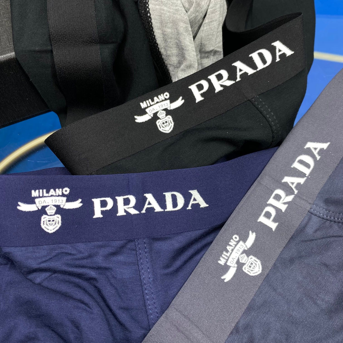Prada Small Logo Details Men's Boxer Briefs - 3-Piece Box