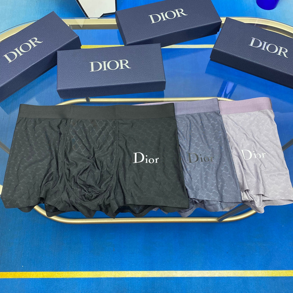 Dior Large Wordmark Details Men's Boxer Briefs - 3-Piece Box