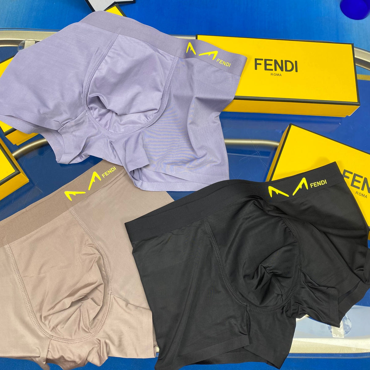 Fendi Ice-Silk Men's Boxer Briefs - 3-Piece Box