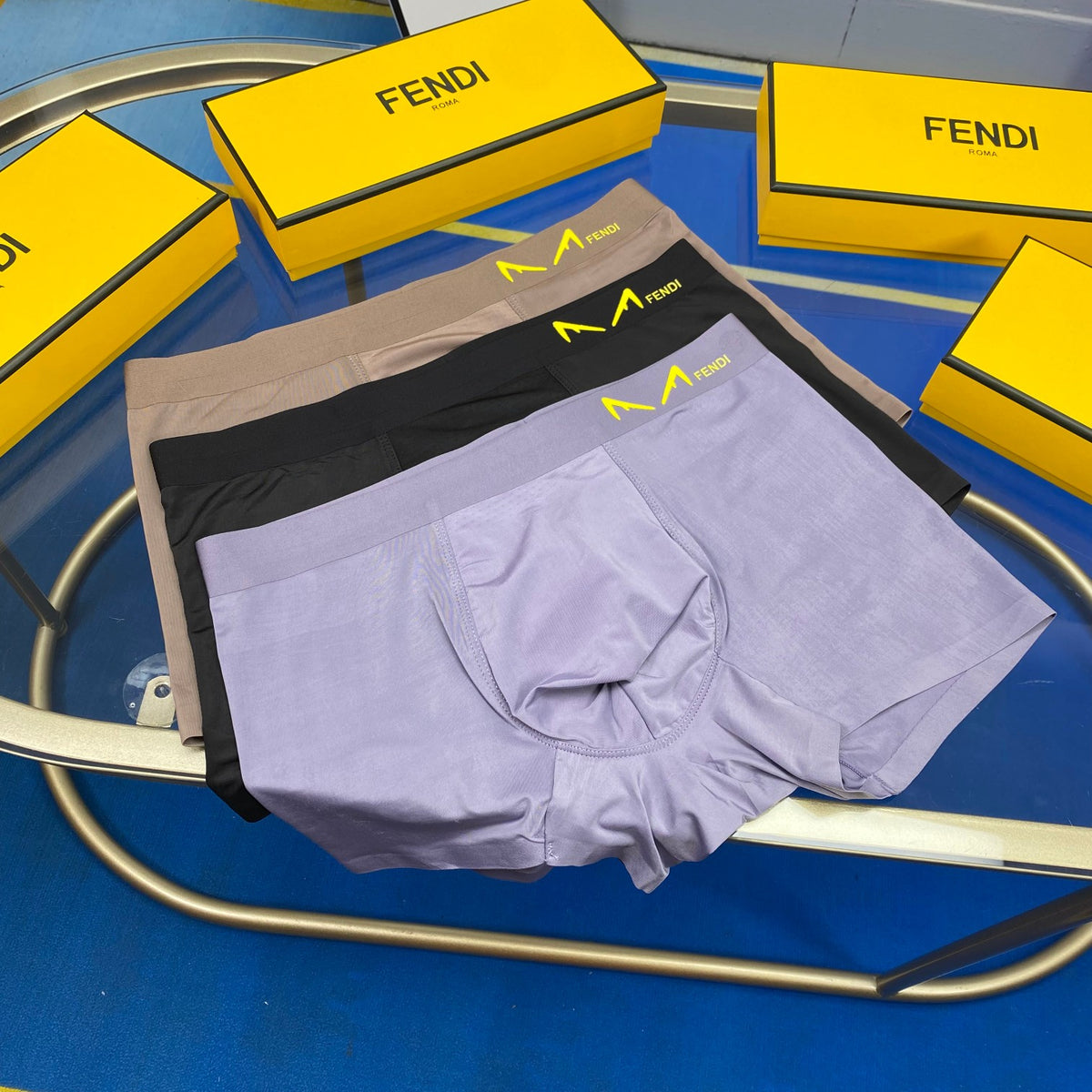 Fendi Cotton Men's Boxer Briefs - 3-Piece Box